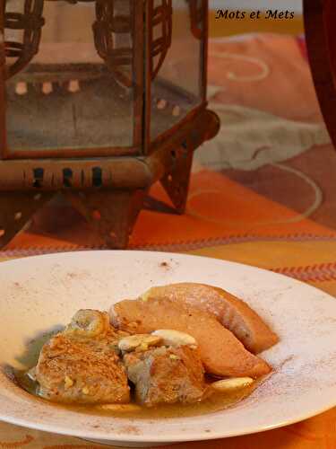 Tajine aux amandes et aux coings confits