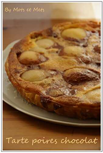 Tarte croustillante aux poires et au chocolat