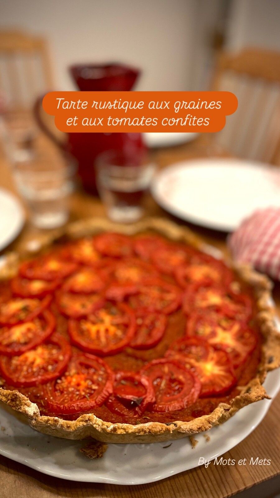 Tarte rustique aux graines et aux tomates confites