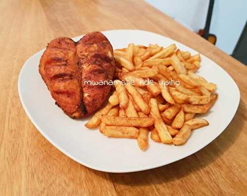 Coeur de blanc de poulet et frites