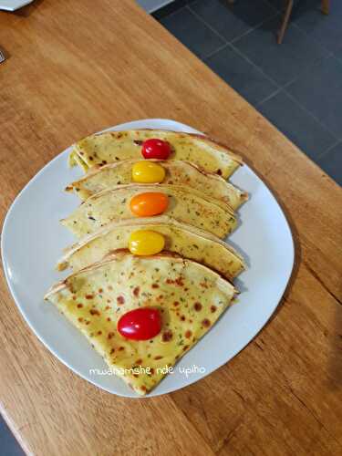 Crêpes jaunes salé au curcuma et persil