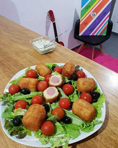 Croquettes de pommes de terre aux saucisses et kiri