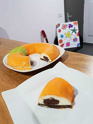 Entremet vanille chocolat  et mandarine