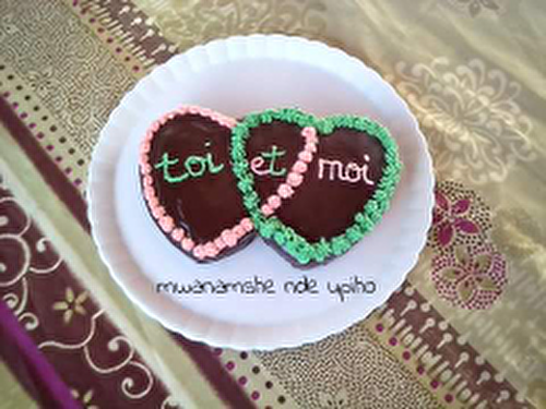 Gâteau 2 coeurs liés "toi & moi"