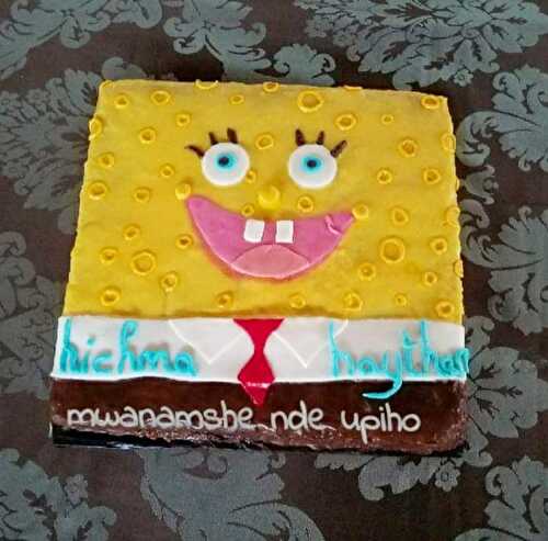 Gâteau bob l'éponge carré - mwanamshe upiho 