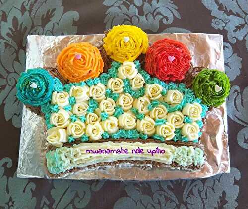 Gâteau couronne fleurie - mwanamshe upiho 