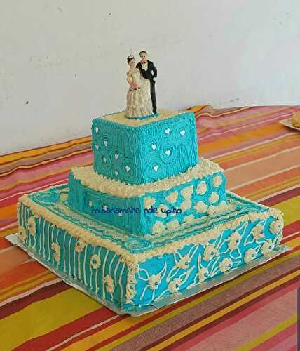 Gâteaux de mariés turquoise/blanc