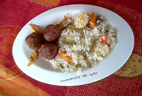 Maele ya légumes et boulettes de viande