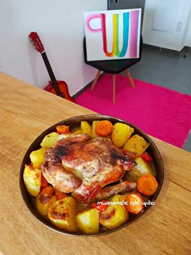 Poulet rôti et légumes au four