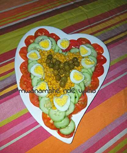 Salade coeur et oeufs coeurs - mwanamshe upiho 