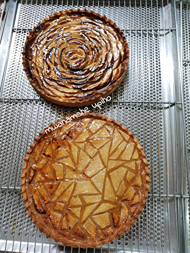 Tarte aux pommes asymétrique et rose