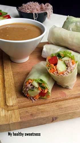 Rouleaux de printemps et sauce au beurre de cacahuète