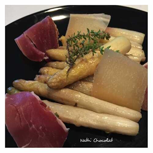 Asperges, parmesan et jambon cru