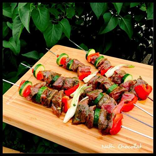 Brochettes de boeuf au pesto