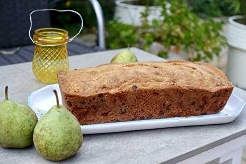 Cake aux poires et pépites de chocolat