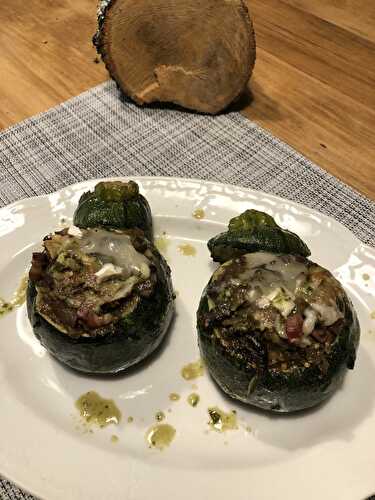 Courgettes rondes farcies aux aubergines