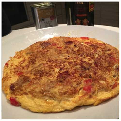 Omelette oignons, poivrons et chorizo