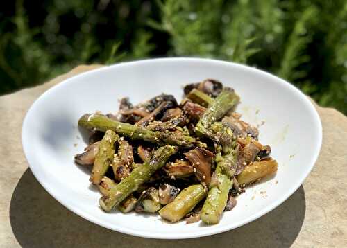 Poêlée champignons et asperges vertes