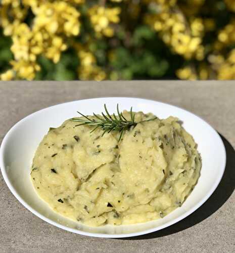 Purée pommes de terre et courgettes et basilic