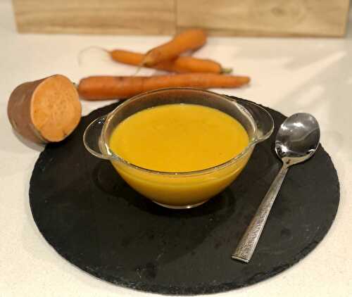 Velouté patate douce, carottes et lait de coco