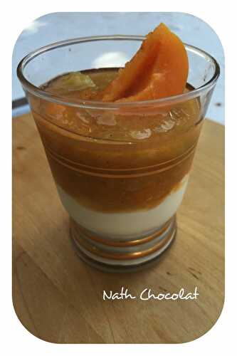 Verrine fromage blanc abricot et rhubarbe