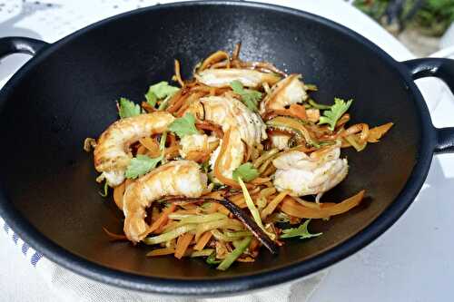 Wok de crevettes aux légumes