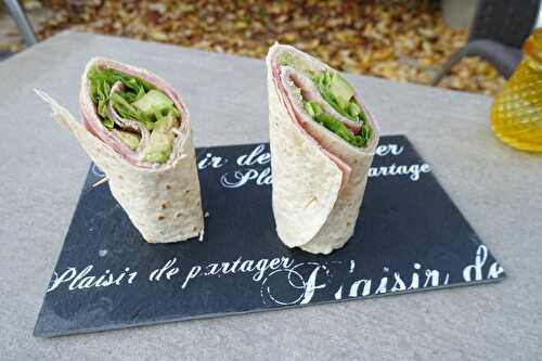 Wrap jambon, avocat et salade