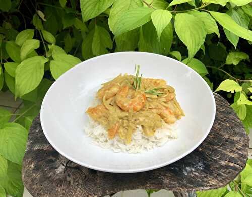 Gambas au curry coco