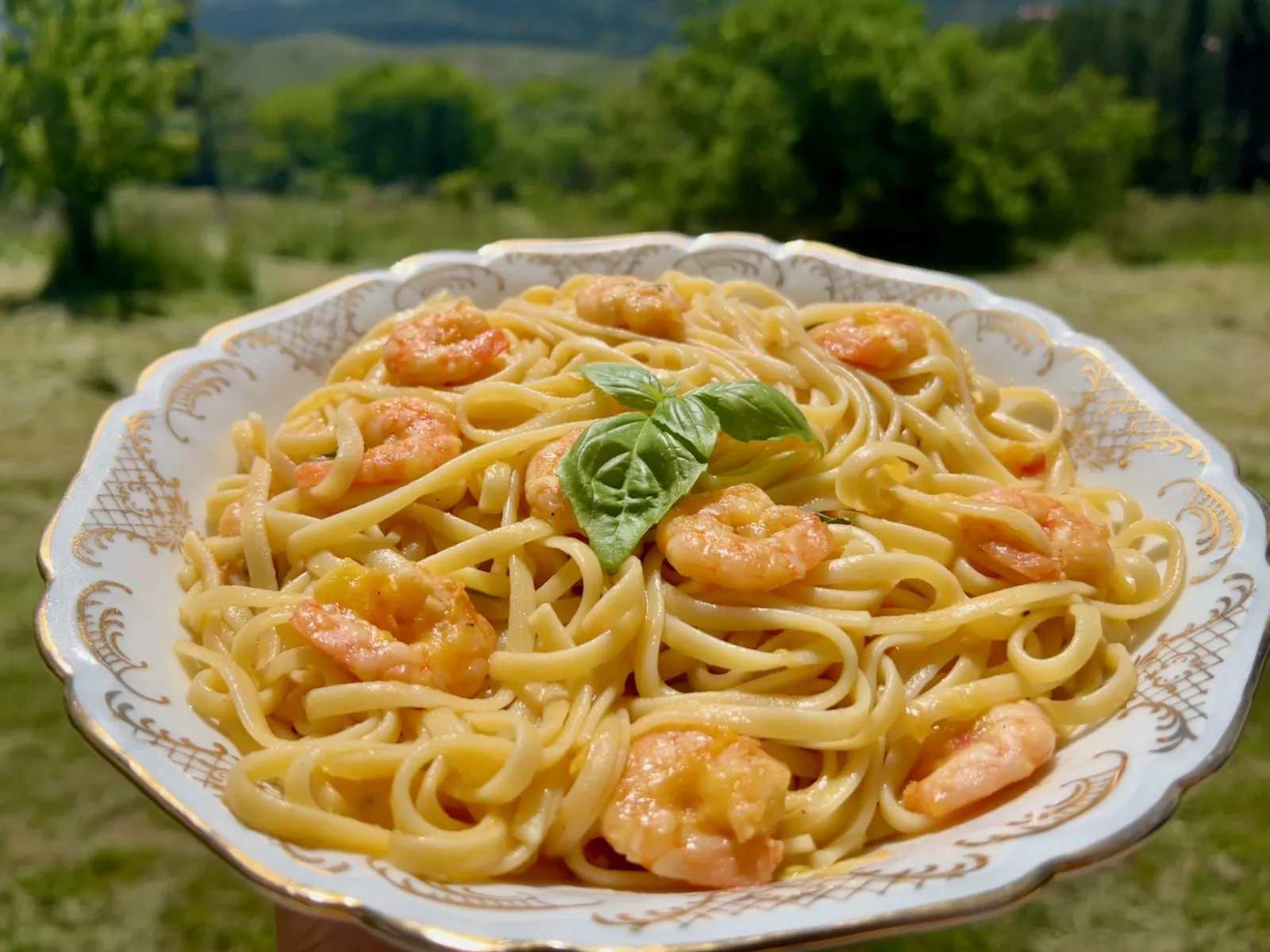 Linguines aux crevettes 
