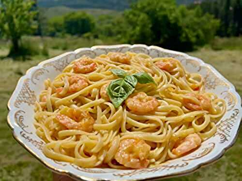 Linguines aux crevettes 