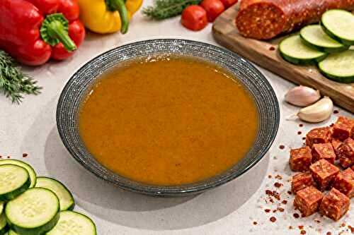 Velouté courgettes, poivrons et chorizo