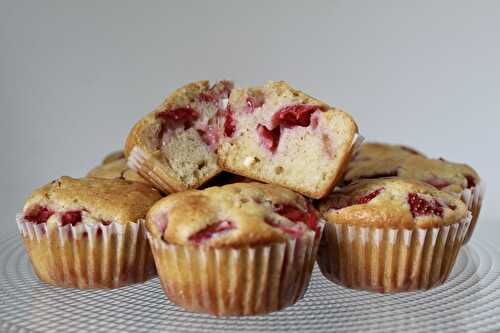 Muffins aux fraises & chocolat blanc