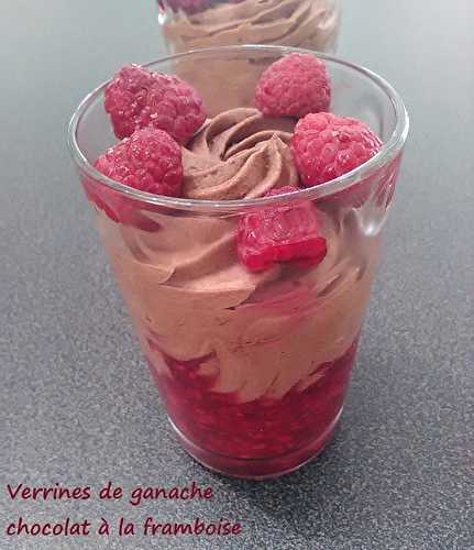 Verrines de ganache chocolat à la framboise