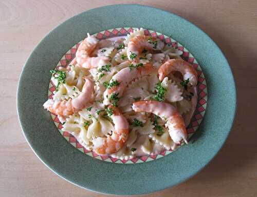 1 Recette facile, Farfalles aux crevettes sauce crustacé