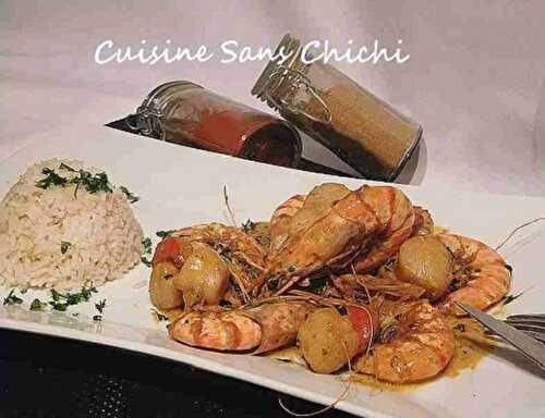 1 Recette facile, Gambas et noix de saint jacques au curry