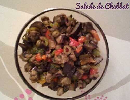 1 Recette facile, la salade d'aubergines, poivrons et olives