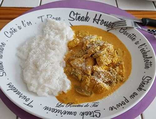 1 Recette facile, Poulet au curry jaune et nouilles au riz