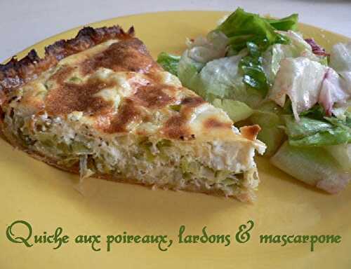 1 Recette facile, Quiche aux poireaux, lardons et mascarpone