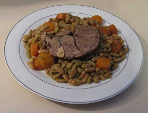 1 Recette facile, Rôti d'agneau aux carottes et flageolets