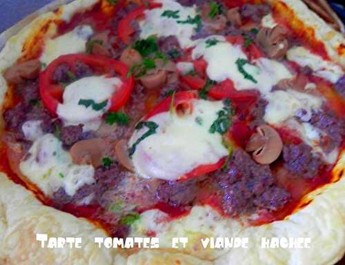 1 Recette facile, Tarte tomate, mozzarella et boeuf haché