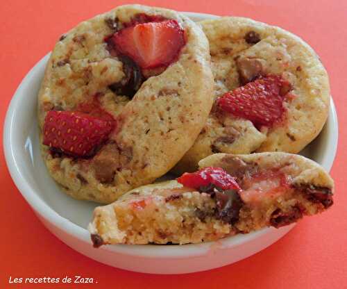 Cookies aux 2 chocolats et aux fraises