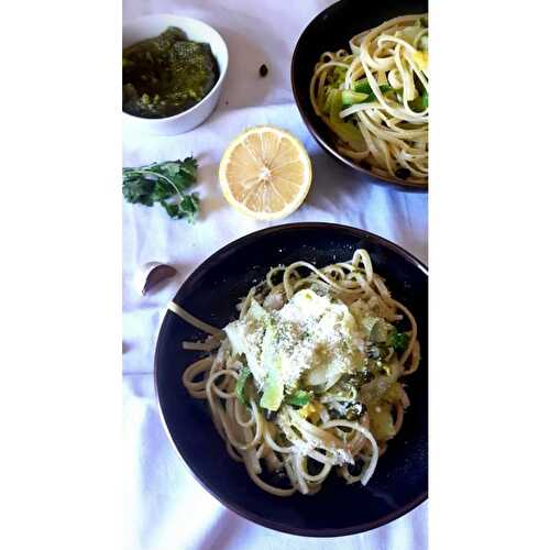 Pâtes aux Courgettes et au Pesto façon Bijoe