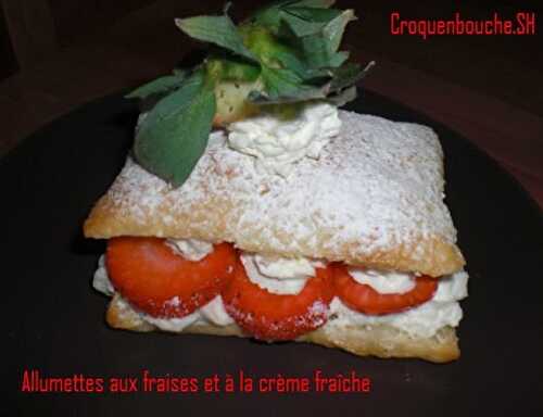 Recette d'Allumettes aux fraises et à la crème