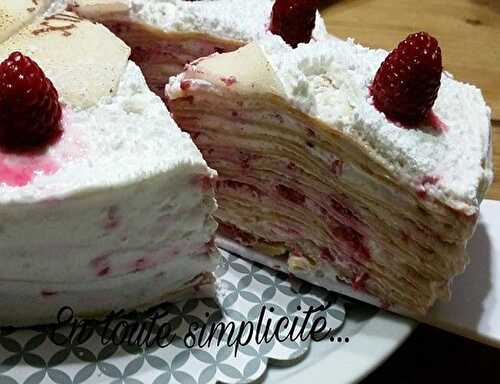 Recette de Gâteau de crêpes aux framboises