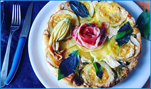 Recette de Tatin de fleurs de courgettes au pesto - Les recettes de Bijoe