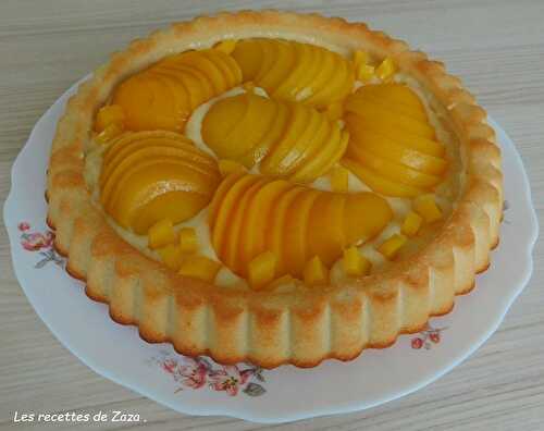 Tarte aux pêches sur base de financier