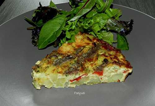 Frittata aux anchois-scampis et poivrons