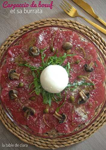 Carpaccio de boeuf et sa burrata