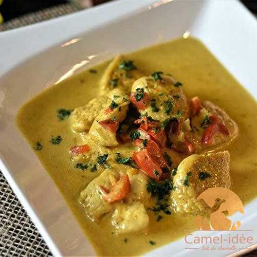 Poulet au curry lait de chamelle et noix de cajou