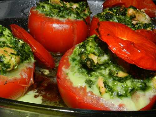 Tomates farcies aux saumon et filet de pangasius - Les recettes de Mamylou